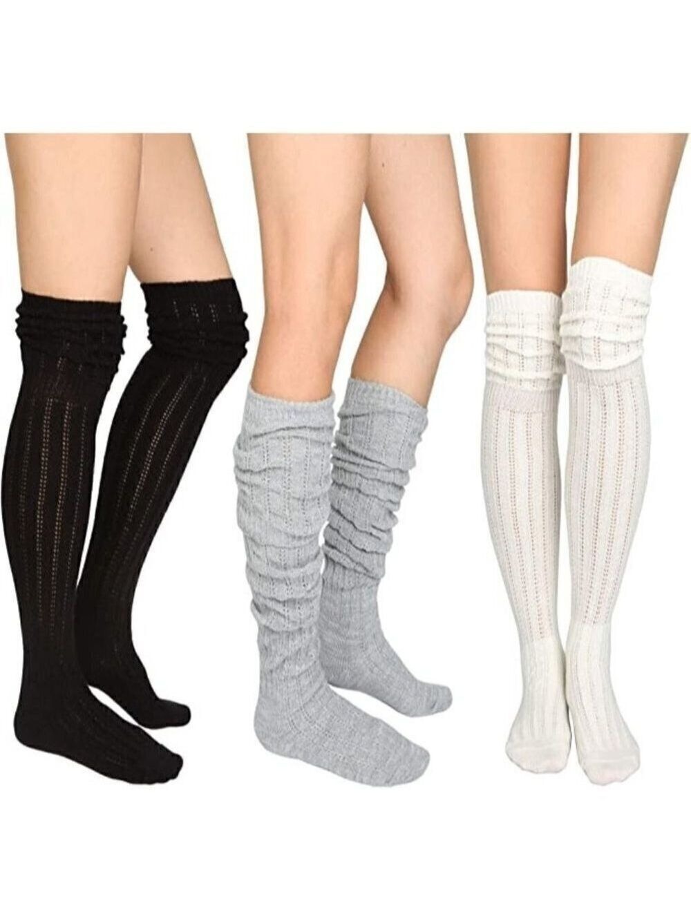 Knee High Socks Lace Long Warm Stockings Boots Dress Slouch Winter Fall NWT